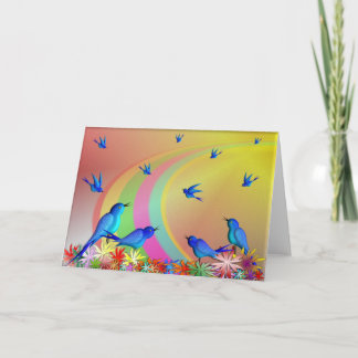 ÜBER DIE RAINBOW Grußkarte. Karte