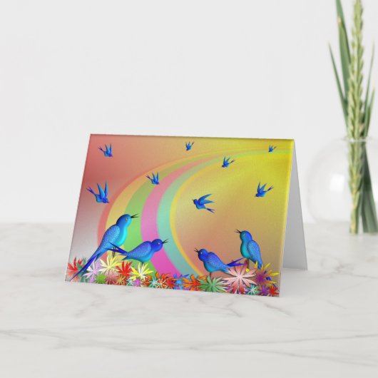 ÜBER DIE RAINBOW Grußkarte. Karte (Vorderseite)