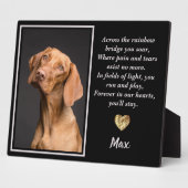 Über die Regenbogenbrücke Vizsla Hund Fotoplatte (Seite)