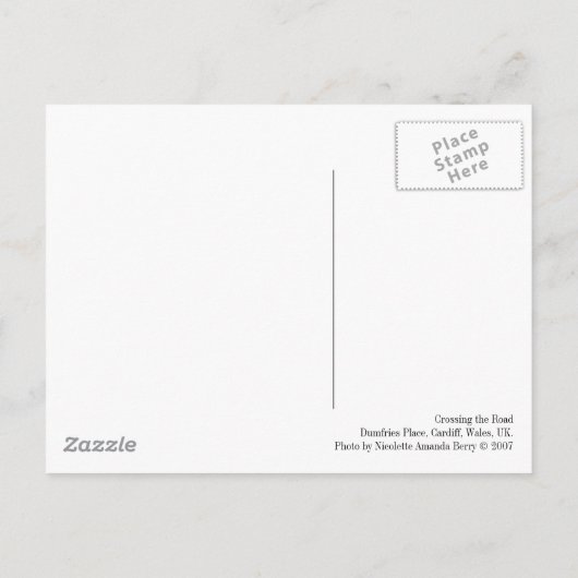 Über die Straße Postkarte (Rückseite)