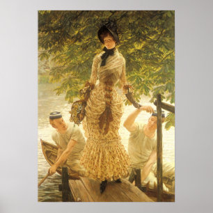 Über die Themse von James Tissot, Vintager Realism Poster