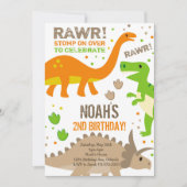 Über Dinosaurier zum Geburtstag einladen Einladung (Vorderseite)