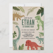 Über Dinosaurier zum Geburtstag einladen Einladung (Vorderseite)