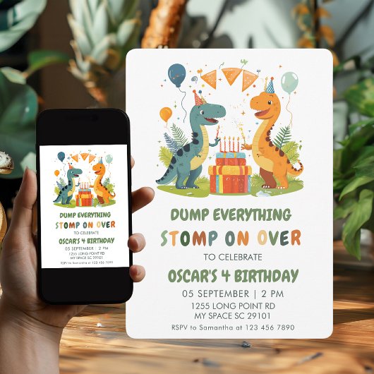 Über Dinosaurier zum Geburtstag springen Einladung