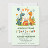 Über Dinosaurier zum Geburtstag springen Einladung (Vorderseite)