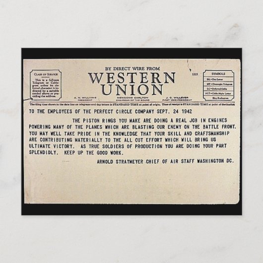 Über Direktleitung von der Gewerkschaft des Wester Postkarte (Vorderseite)