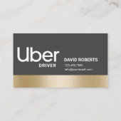 Uber Driver Modern Gold Border Reference Empfehlungskarte (Rückseite)