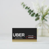Uber Driver Modern Gold Border Reference Visitenkarte (Stehend Vorderseite)