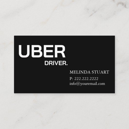 Uber Driver Modern Gold Border Reference Visitenkarte (Rückseite)