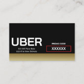 Uber Driver Modern Gold Border Reference Visitenkarte (Vorderseite)