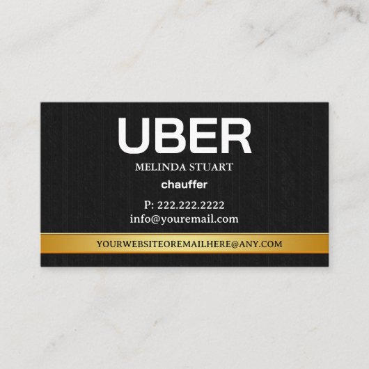 Uber Driver Modern Gold Border Referral QR CODE Visitenkarte (Vorderseite)