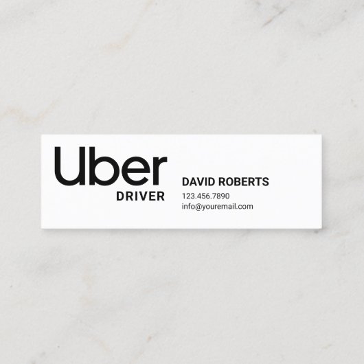 Uber Driver Promo Code Referenz Mini Visitenkarte (Rückseite)