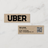 Uber Driver QR Kraft Mini Visitenkarte (Vorne/Hinten)