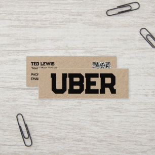 Uber Driver QR Kraft Mini Visitenkarte