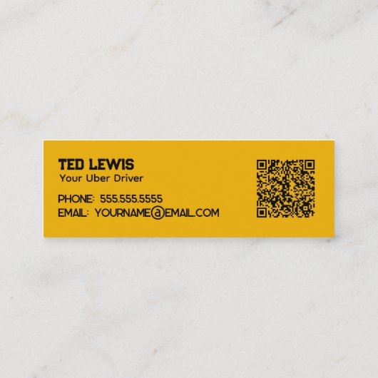Uber Driver QR Mini Visitenkarte (Rückseite)