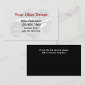 Uber Driver Simple Bold Business Cards Visitenkarte (Vorne/Hinten)