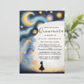 Über Dunkle Fun Star Prom Starry Night Sky Quincea Einladung (Stehend Vorderseite)