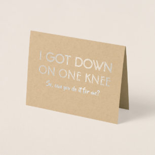 Über ein Knie - Vorschlag für ein "Funny Trauzeuge Folienkarte