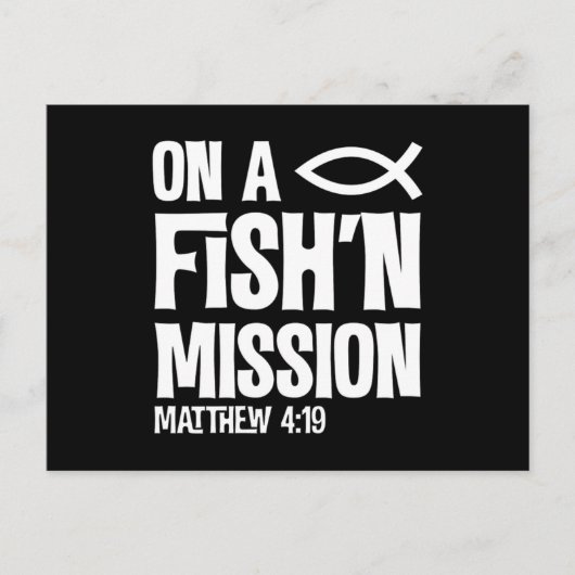 über eine Fangmission Matthew 4 19 Fischer von Män Postkarte (Vorderseite)