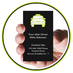 Uber-Fahrer einfache Kontakt Visitenkarten Visitenkarte
