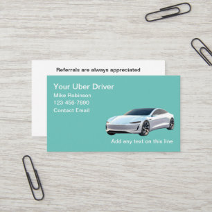 Uber-Fahrer-Elektroauto-Themen-Geschäftskarten Visitenkarte