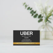 Uber-Fahrer Modern Gold Border Empfehlungs-QR-Code Visitenkarte (Stehend Vorderseite)