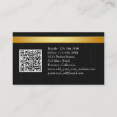 Uber-Fahrer Modern Gold Border Empfehlungs-QR-Code Visitenkarte (Rückseite)