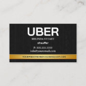 Uber-Fahrer Modern Gold Border Empfehlungs-QR-Code Visitenkarte (Vorderseite)