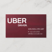 Uber-Fahrer Moderne Goldrand Empfehlung Visitenkarte (Rückseite)