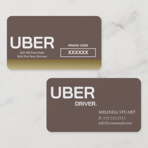Uber-Fahrer Moderne Goldrand Empfehlung Visitenkarte