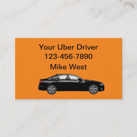 Uber-Fahrer Visitenkarten Bold Simple Visitenkarte (Vorderseite)