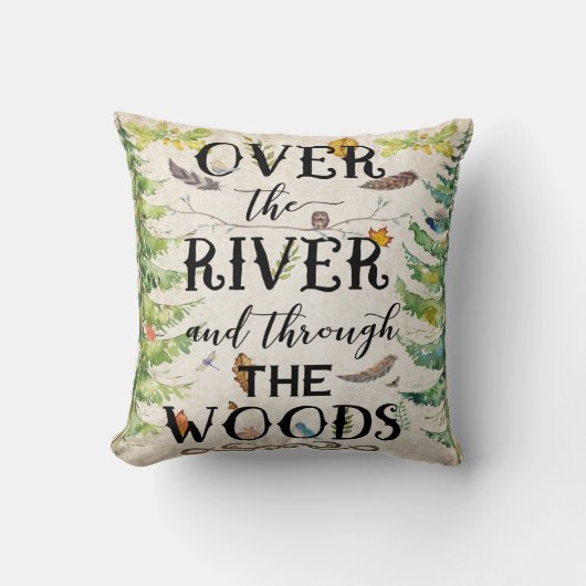 Über Fluss durch Holz-WaldKinderzimmer-Kissen Kissen (Vorderseite)