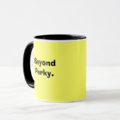 Über frecher/Optimist-Tasse hinaus Tasse (Vorderseite Links)