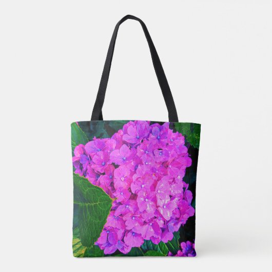 Über gesättigte Pink-Hydrangea-Blume Tasche (Rückseite)