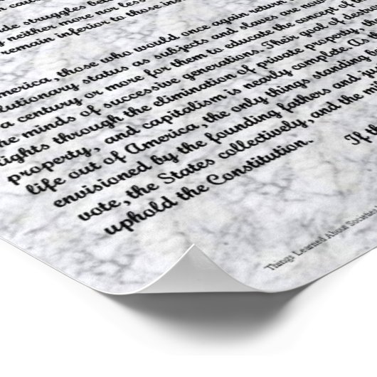 Über Gesellschaften gelernte Dinge Poster (Ecke)