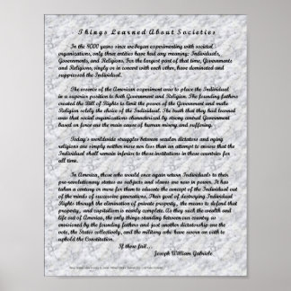 Über Gesellschaften gelernte Dinge Poster