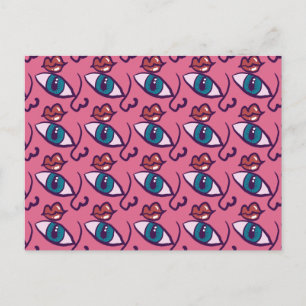 Über Gesicht - Augen Nase Mund Lippen Gesicht Postkarte