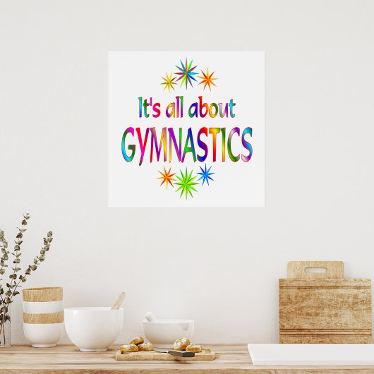 Über Gymnastik Poster (Küche)
