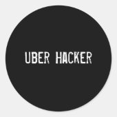 Uber Hacker Runder Aufkleber (Vorderseite)