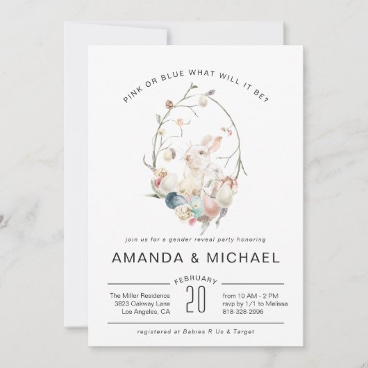 Über Hatch | Easter Gender Reveal Baby Shower (Vorderseite)