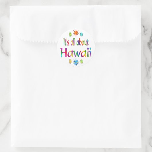 Über Hawaii Runder Aufkleber (Tasche)