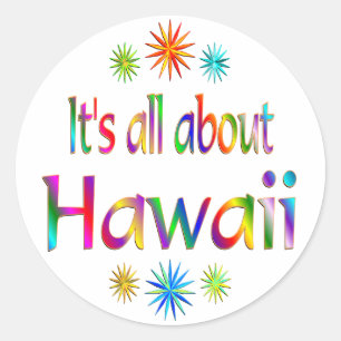 Über Hawaii Runder Aufkleber