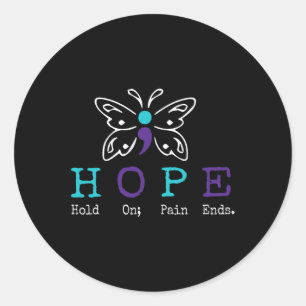 Über "Hope Semicolon Gift Suicide Prevention Award Runder Aufkleber