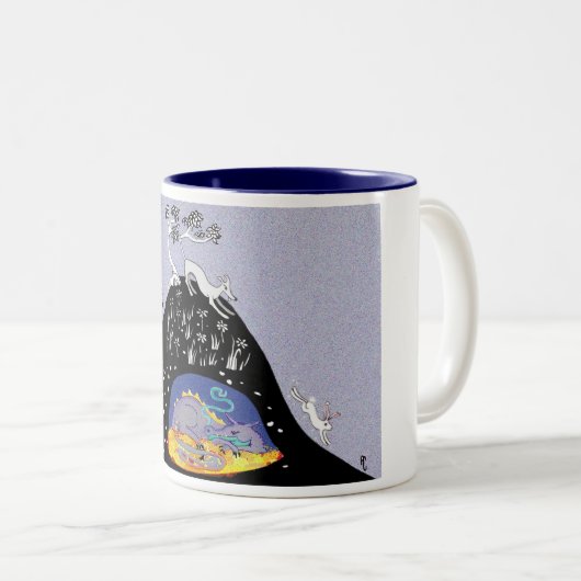 über Hügel und unter Hügel Zweifarbige Tasse (VorderseiteRechts)