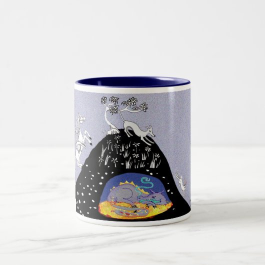 über Hügel und unter Hügel Zweifarbige Tasse (Mittel)