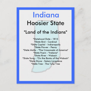 Über Indiana Postkarte