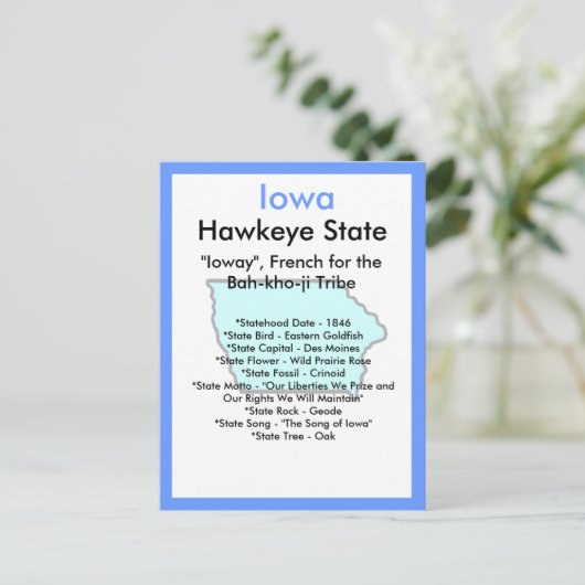Über Iowa Postkarte (Stehend Vorderseite)