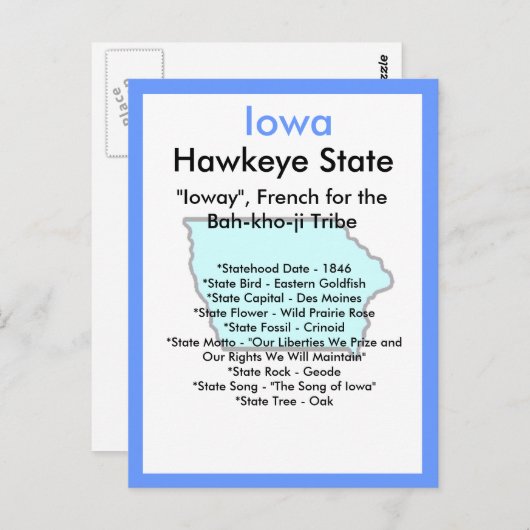 Über Iowa Postkarte (Vorne/Hinten)