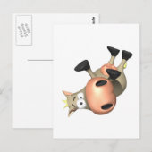 Über Kuh gekippt Postkarte (Vorne/Hinten)