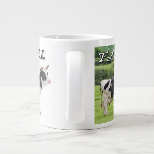 Über Kühe Jumbo-Tasse (Rückseite)